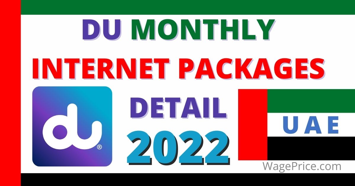 Monthly Du Internet Package Offer (PostPaid) Dubai UAE