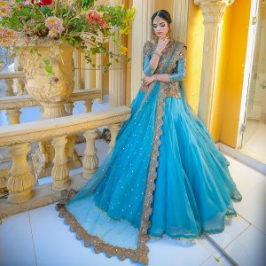 Bridal Shadi Blue Dress in Pakistan Price