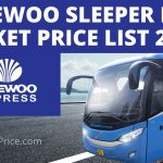Daewoo Sleeper Bus Ticket Price List 2022