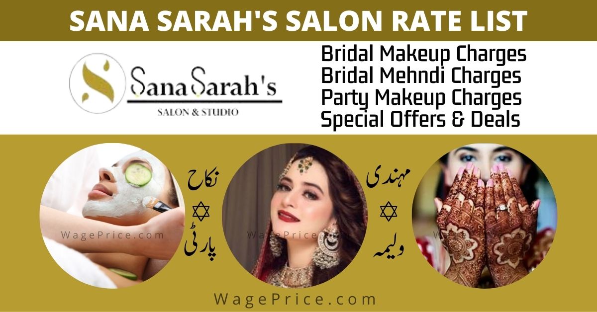 Sana Sarah's Salon Karachi Price List 2022