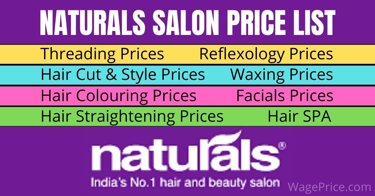 Naturals Salon Price List 2023