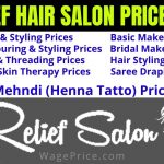 Relief Hair Salon Price List 2022 , 2021