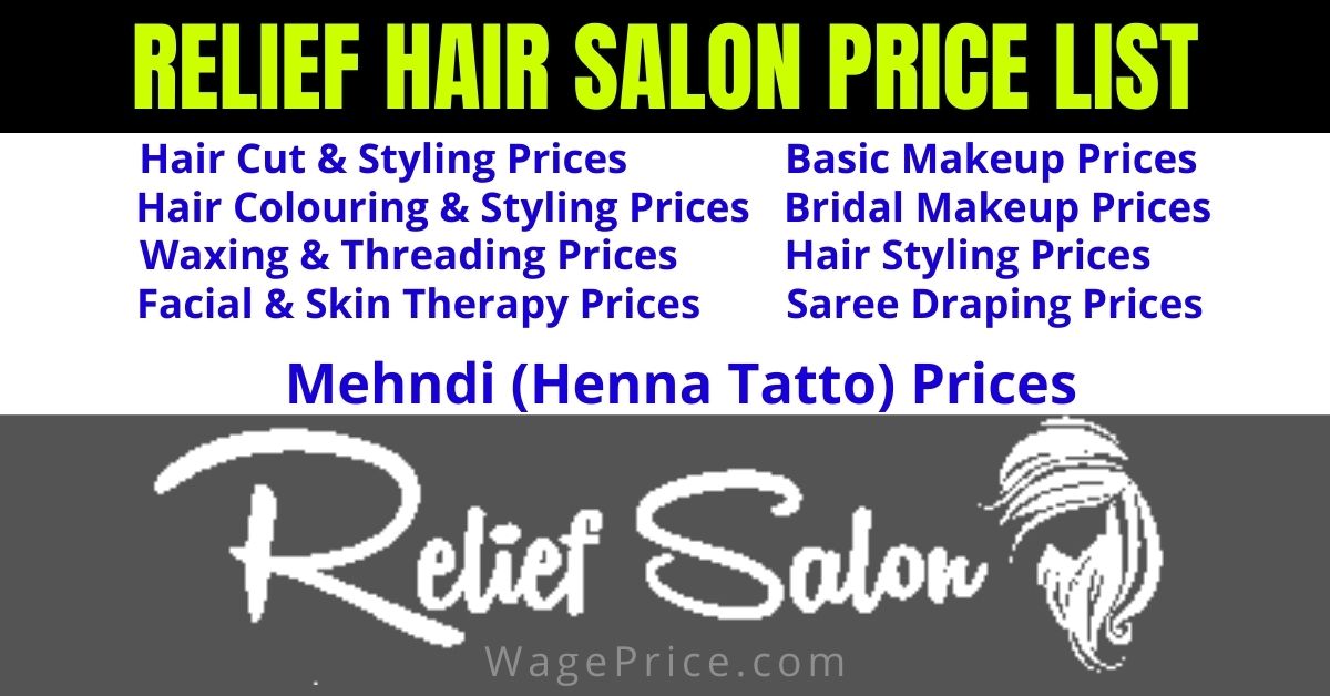 Relief Hair Salon Price List 2023