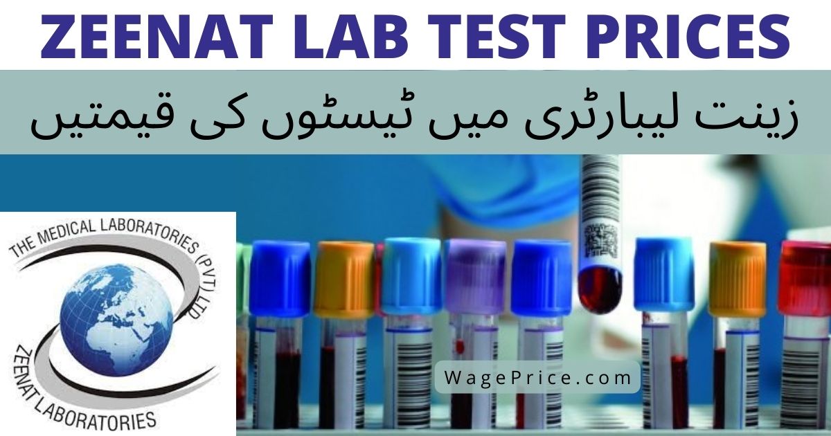 Zeenat Lab Lahore Test Rates List 2022