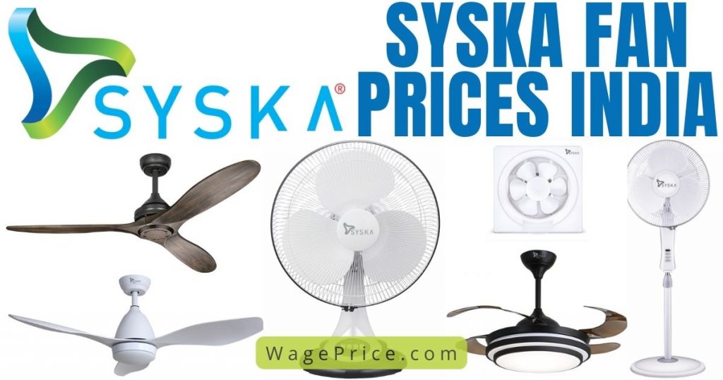 SYSKA Fan Price List 2023