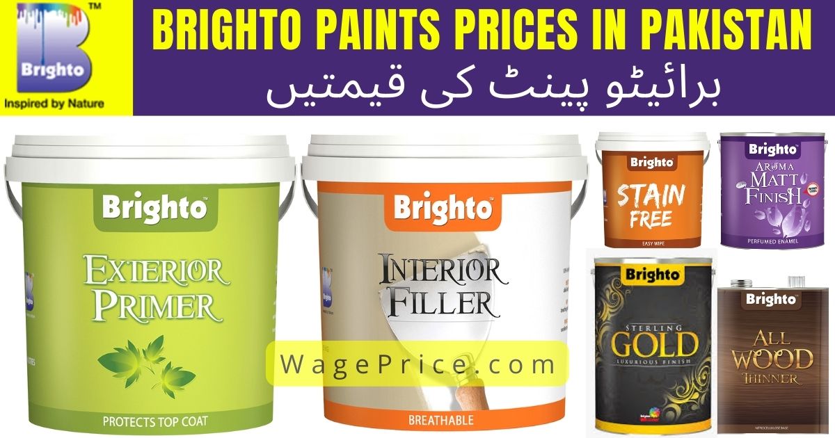 Brighto Paints Price List 2022 in Pakistan