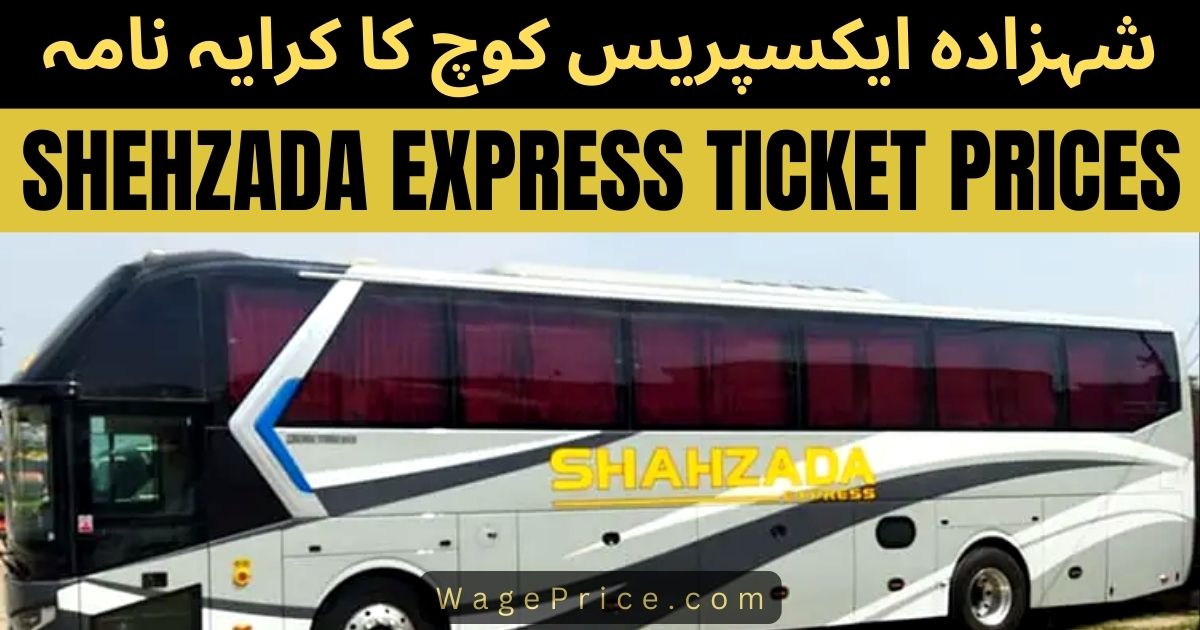 Shahzada Express Ticket Price List 2023