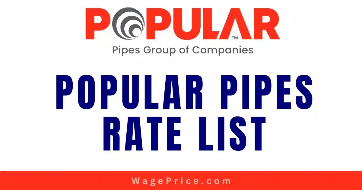 Popular Pipes Rate List 2023 in Pakistan
