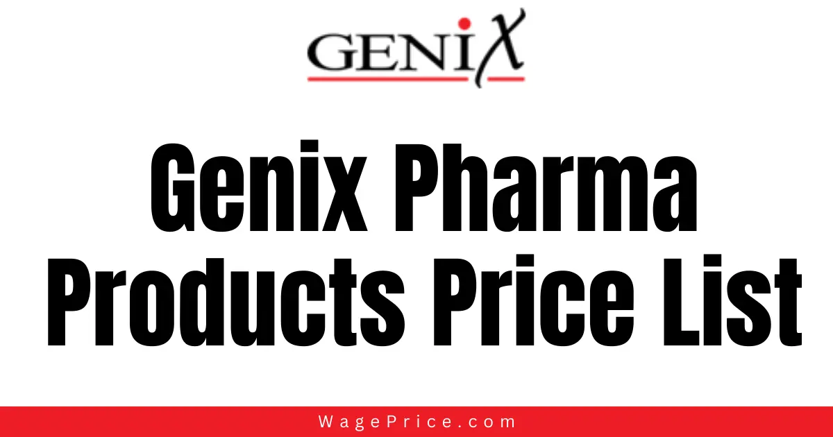 Genix Pharma Products Price List 2024