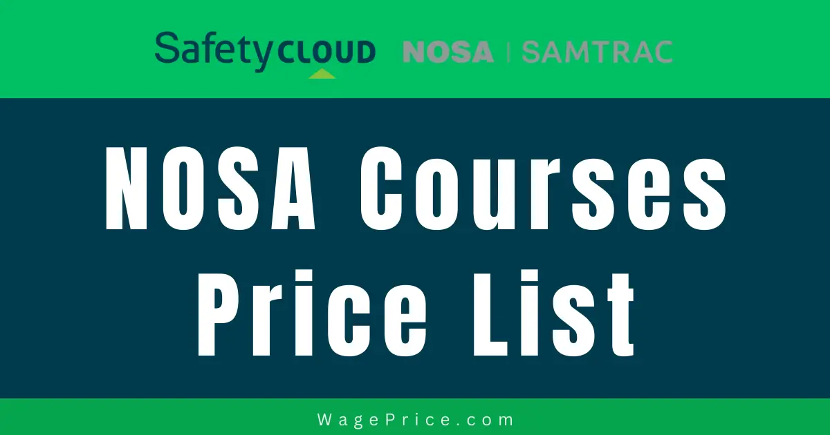 NOSA Courses Price List 2024